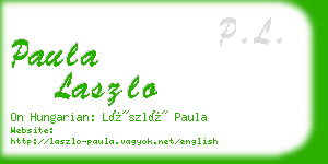 paula laszlo business card